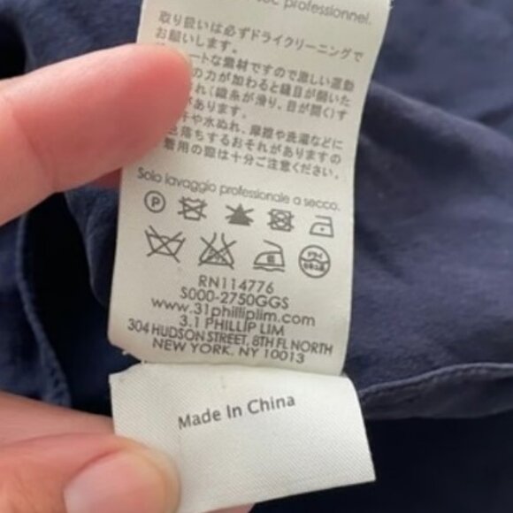 3.1 Philip Lim navy blue silk tank top size 6 - Picture 5 of 6